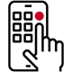 Icon of a person opening an app on their phone