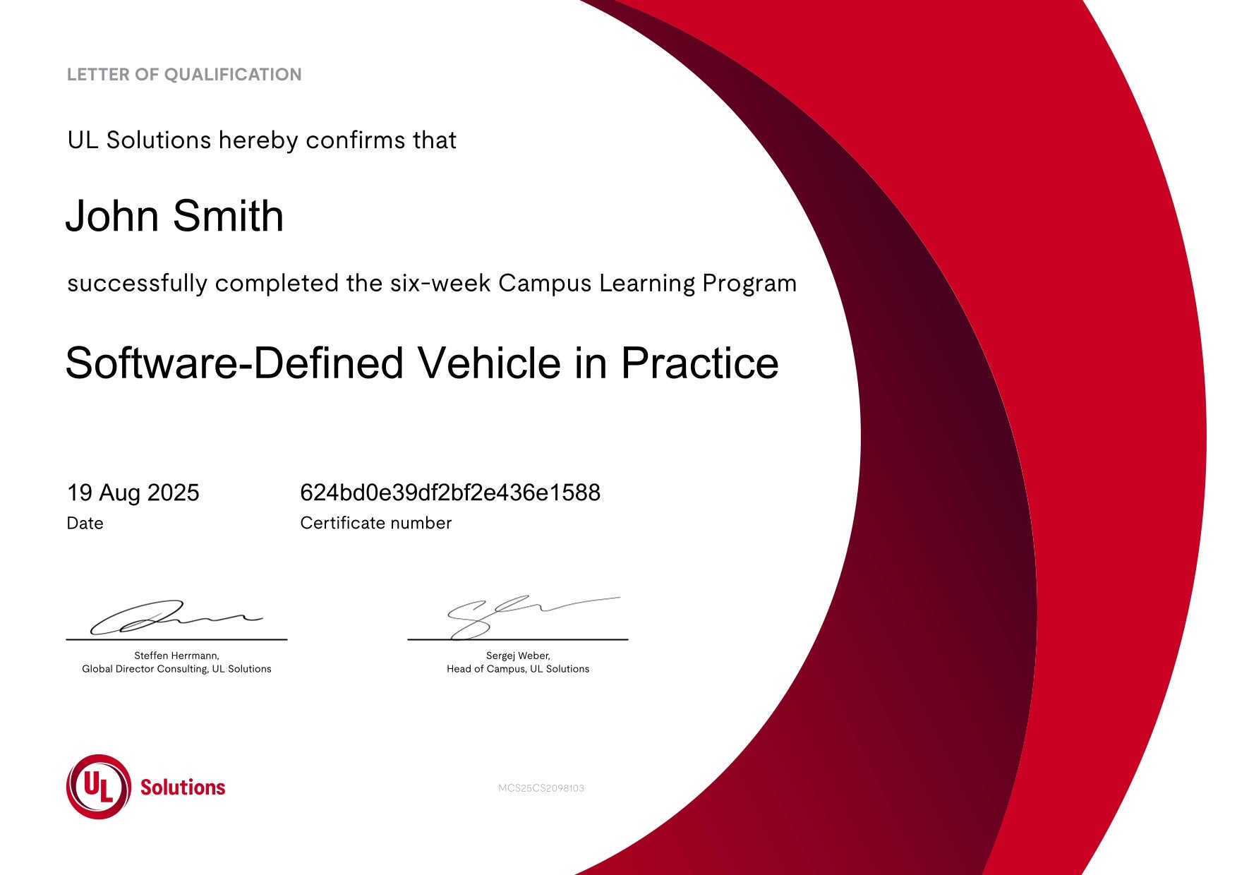 SDV letter of qualification example